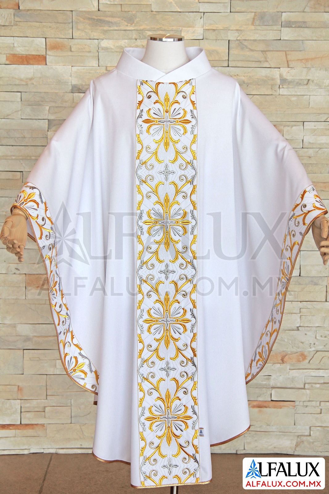 30 SAN MIGUEL Alfalux Casulla Blanco Laterales 25  (0)